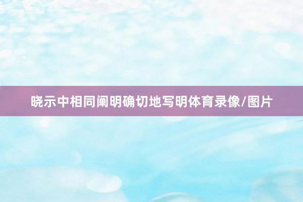 晓示中相同阐明确切地写明体育录像/图片