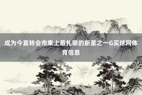 成为今夏转会市集上最扎眼的新星之一G买球网体育信息