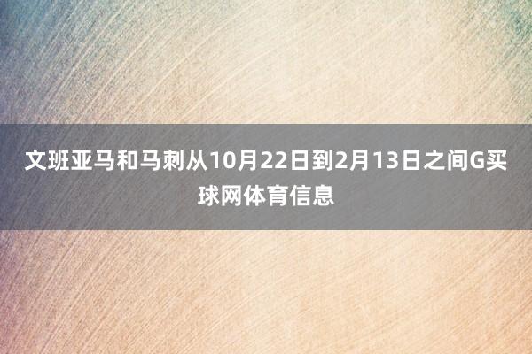 文班亚马和马刺从10月22日到2月13日之间G买球网体育信息